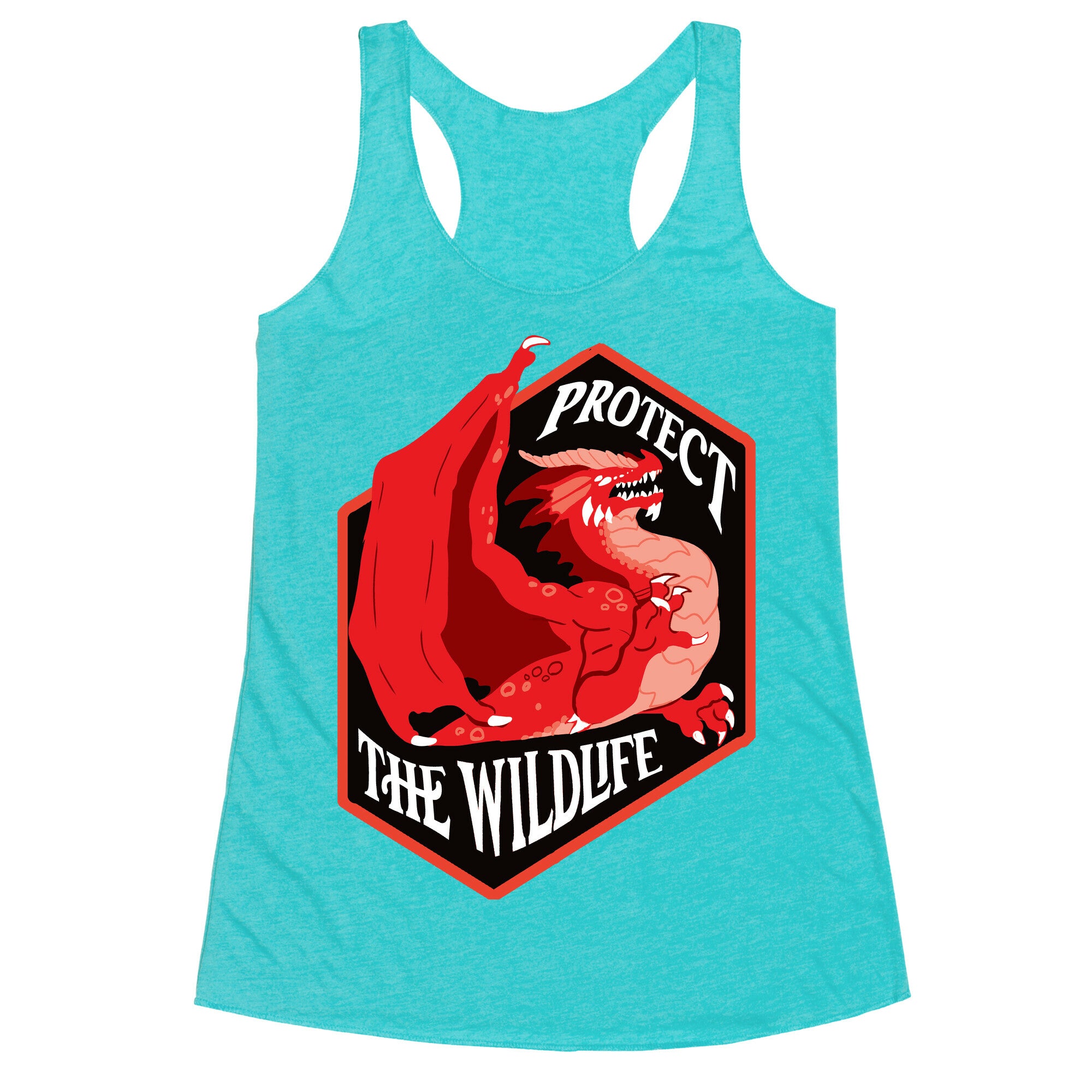 Protect The Wildlife Red Dragon Racerback Tank